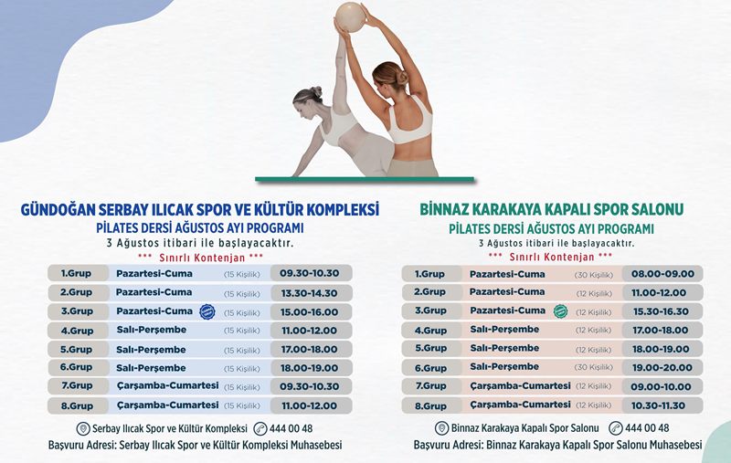 pilates uygulama programi