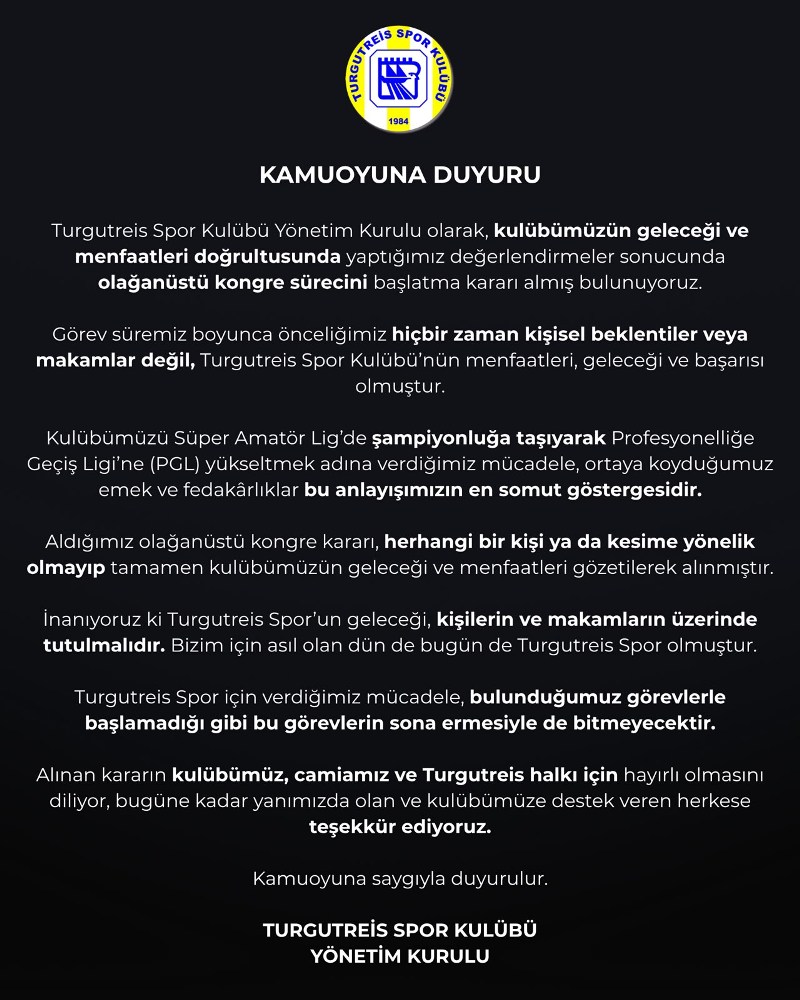 Turgutreisspor’da Krizin Ardından Olağanüstü Kongre Kararı 61 turgutreis olaganustu kongre karari